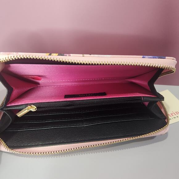 Trina Turk Ligh Pink Floral Zip Around Long Wallet‎ NIB - Picture 4 of 6